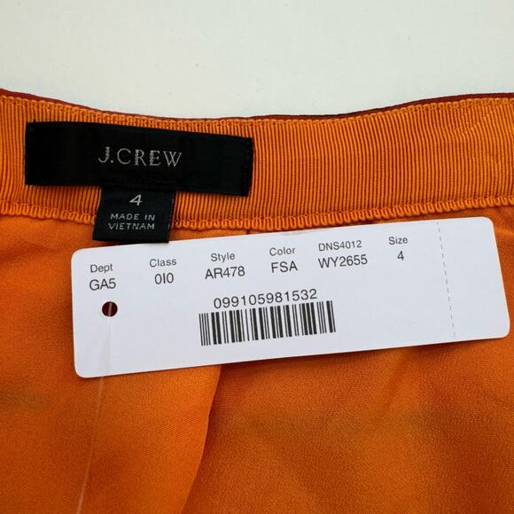 J. Crew Straight-Pleat Skirt Multicolor Striped Midi Flounce Hem | Size 4 NWT - Picture 6 of 9